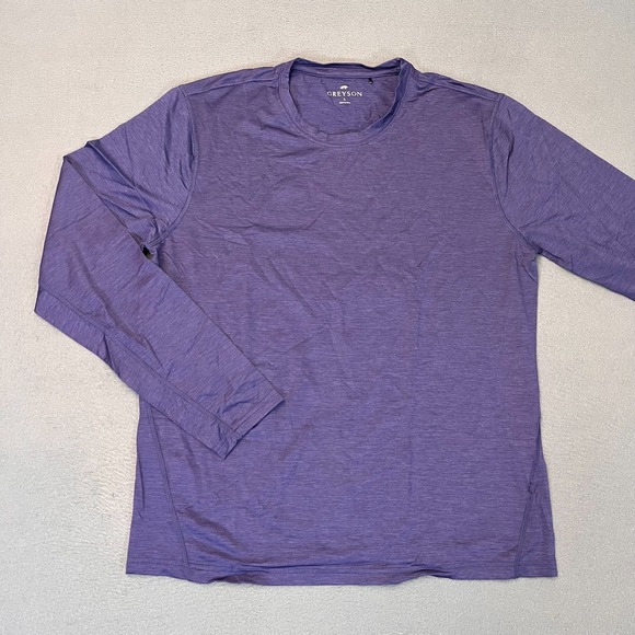 Greyson Shirt Tee T-Shirt Guide Sport Mens Lg Logo Wolf Blue Nylon Spandex‎ Golf
